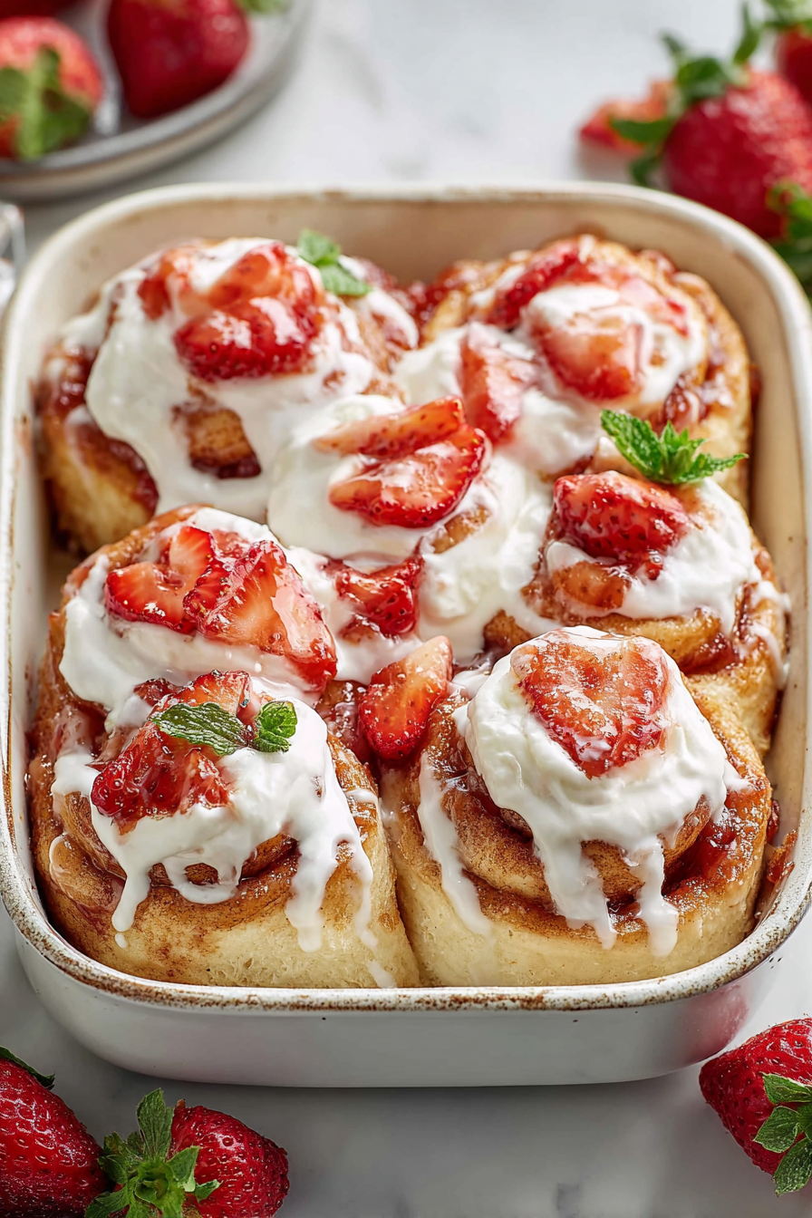 Delish Strawberry Shortcake Cinnamon Rolls