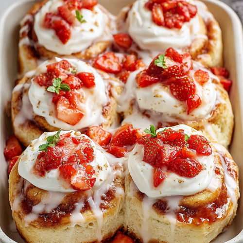 Delish Strawberry Shortcake Cinnamon Rolls