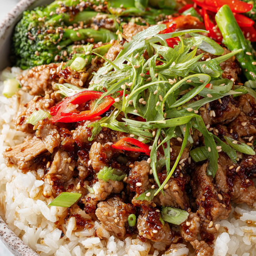 Delish Teriyaki Turkey Rice Bowl