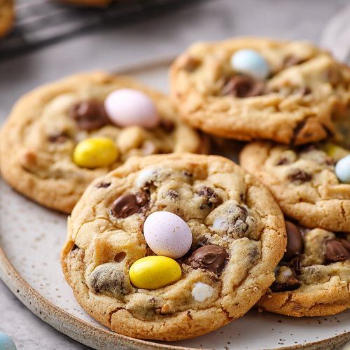 Easy Cadbury Egg Chocolate Chip Cookies