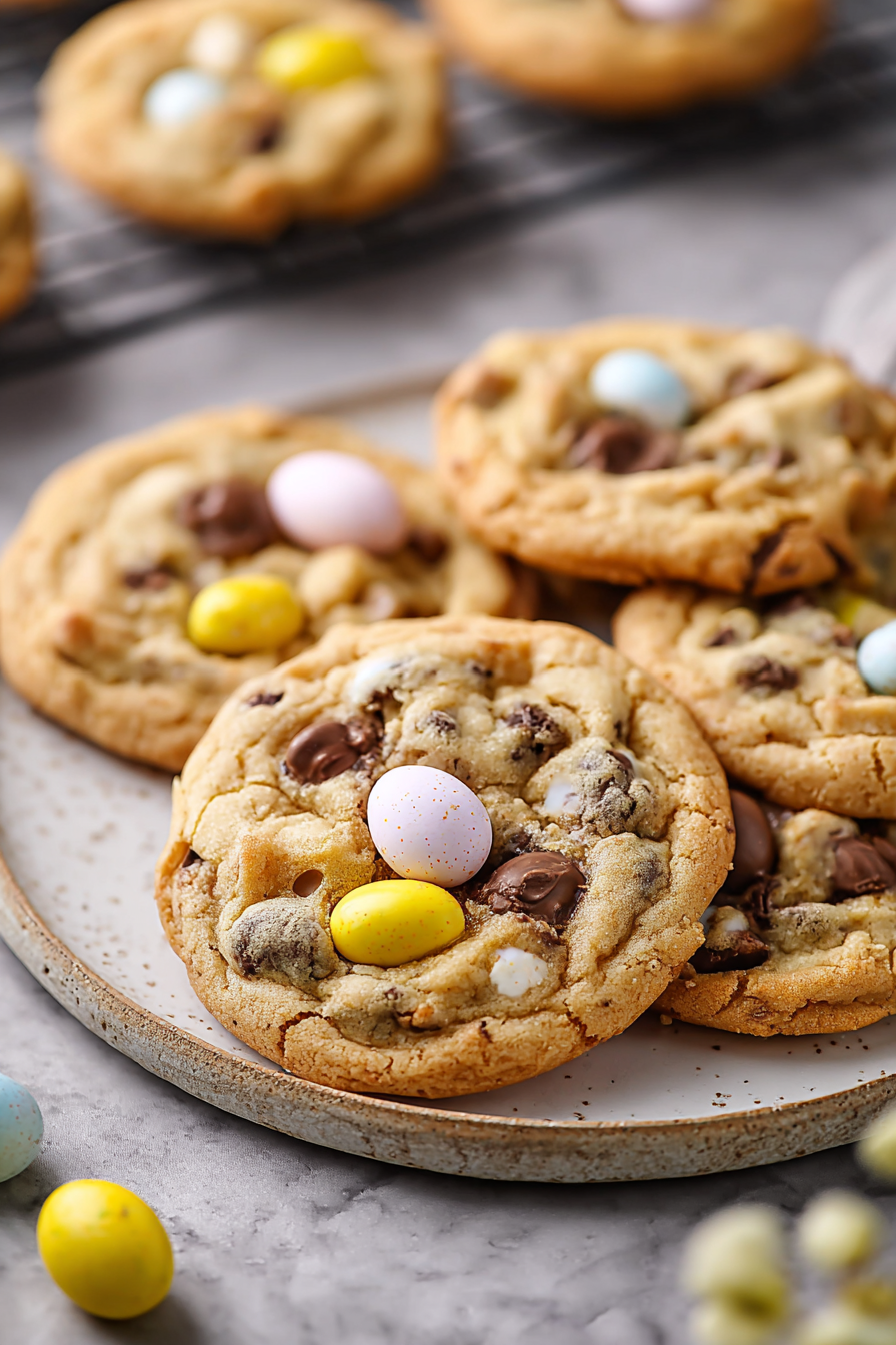 Easy Cadbury Egg Chocolate Chip Cookies