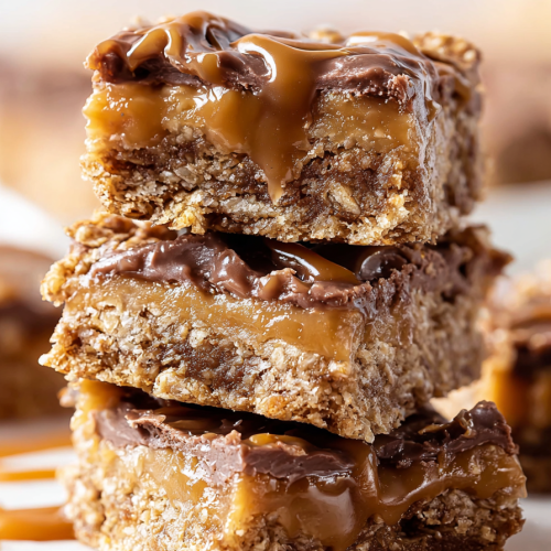 Easy Chocolate Caramel Oatmeal Bars