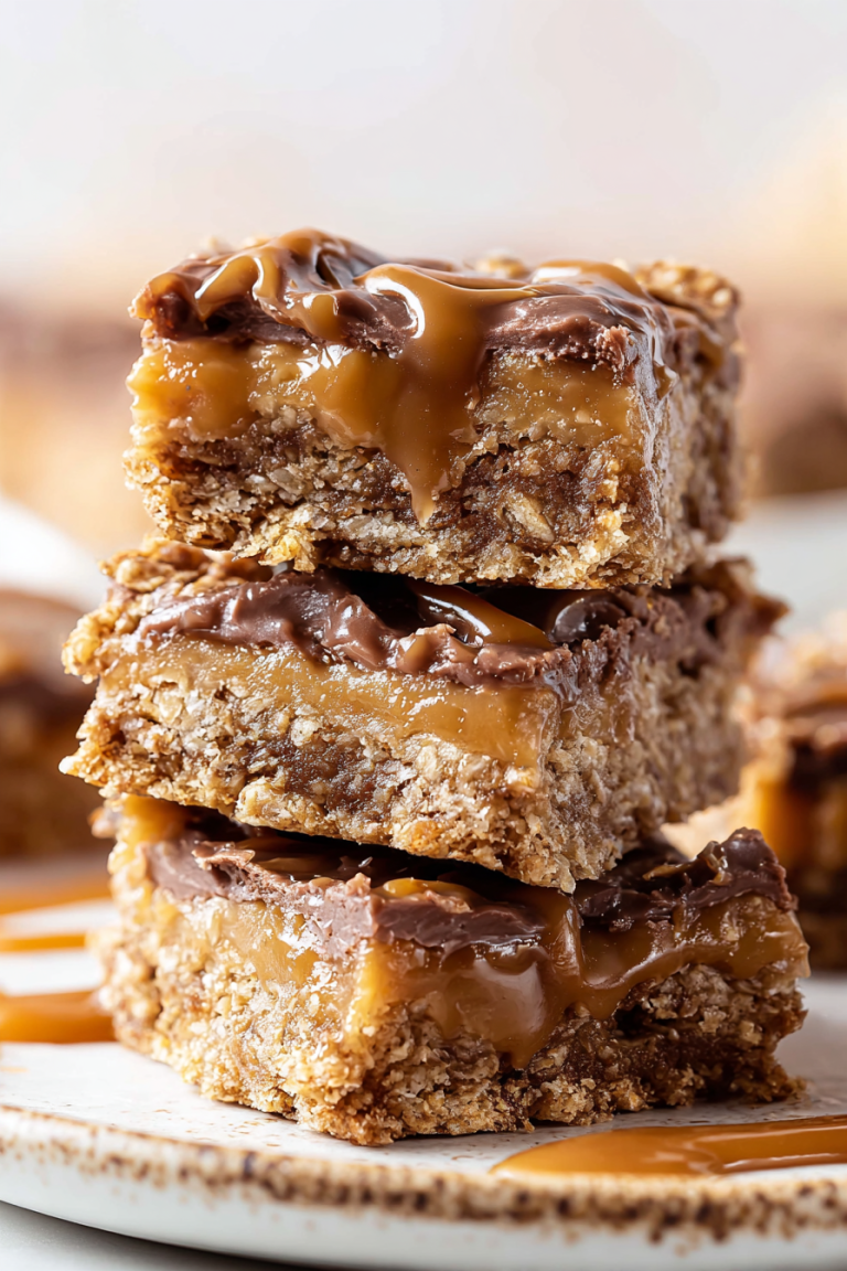 Easy Chocolate Caramel Oatmeal Bars