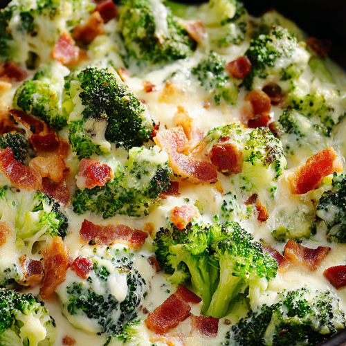 Easy Creamy Broccoli and Bacon Recipe