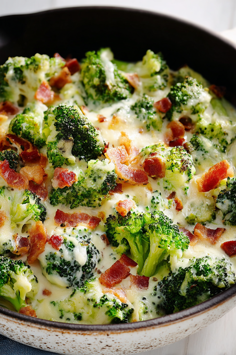 Easy Creamy Broccoli and Bacon Recipe