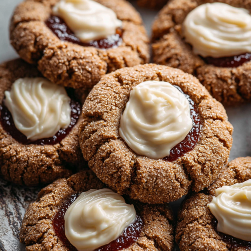 Easy Gingerbread Thumbprint Cookies