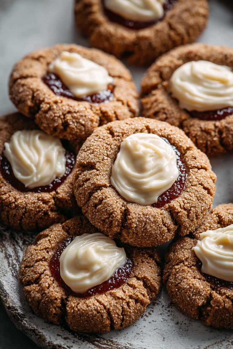 Easy Gingerbread Thumbprint Cookies