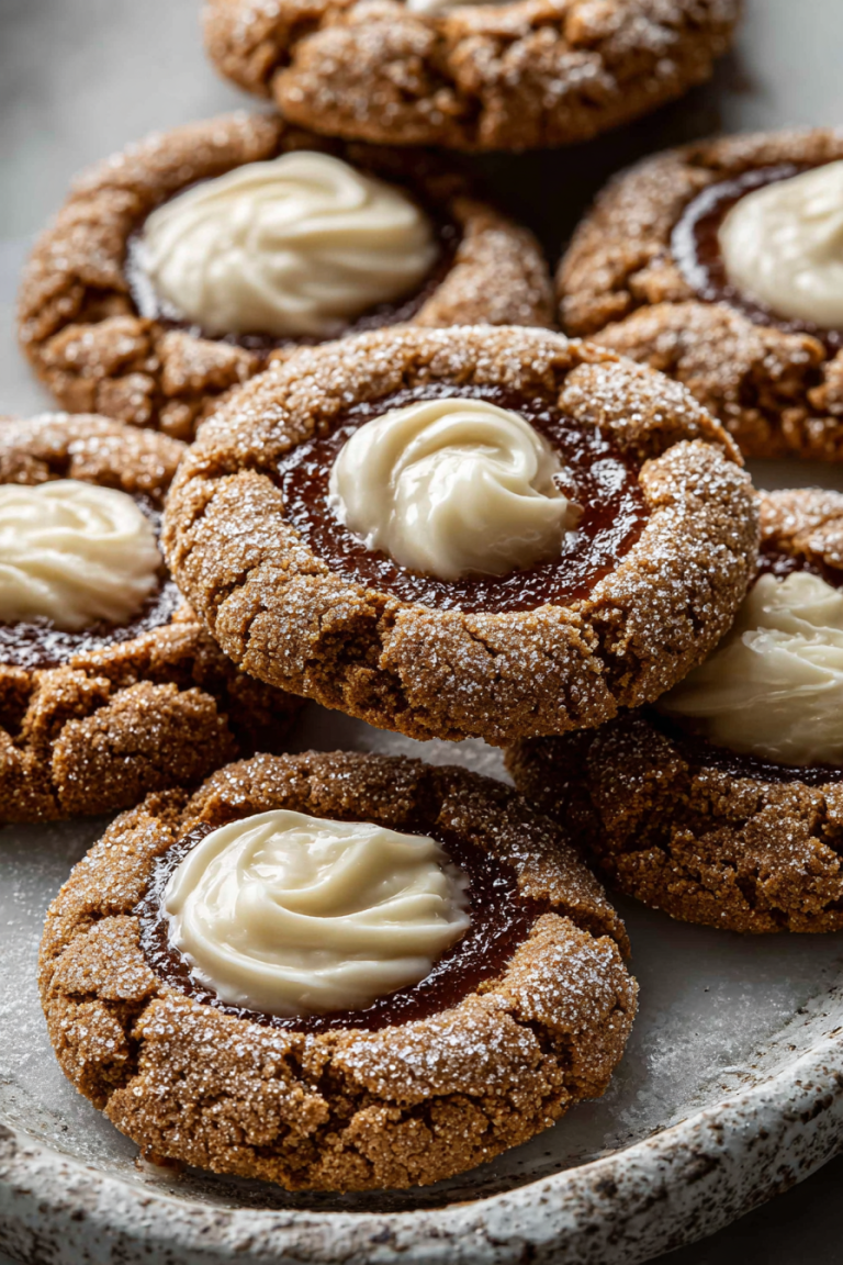 Easy Gingerbread Thumbprint Cookies