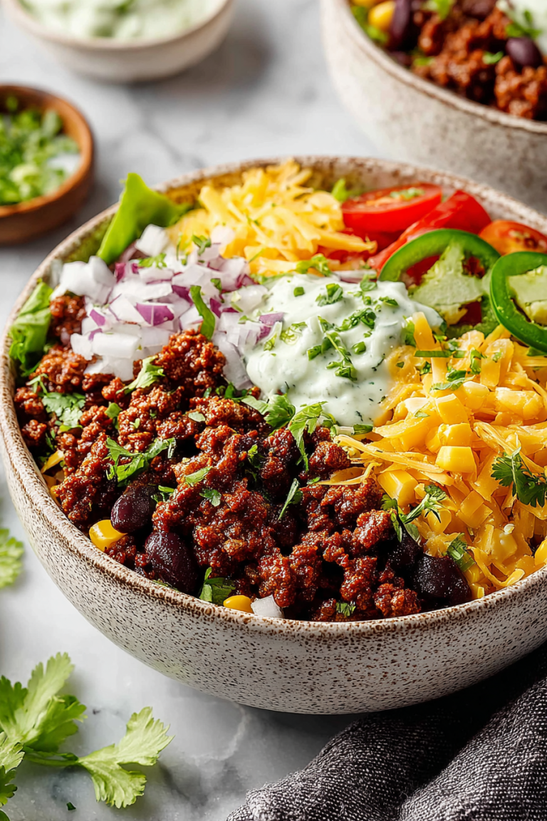 Easy Ground Beef Taco Bowls
