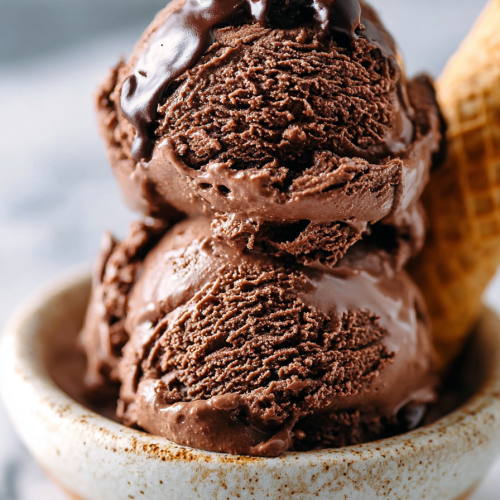 Easy No Churn Chocolate Brownie Ice Cream
