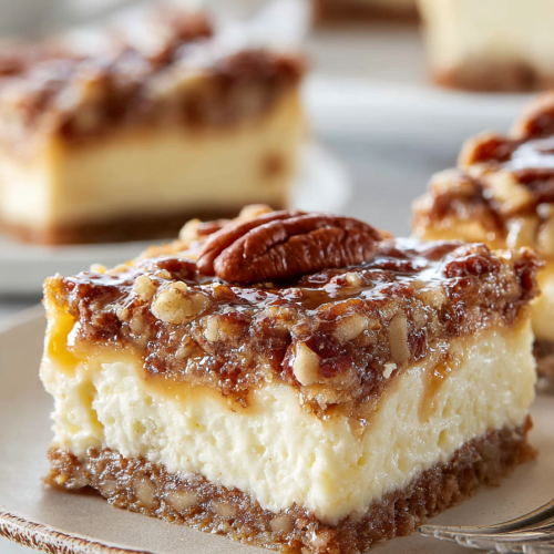 Easy Pecan Pie Cheesecake Bars