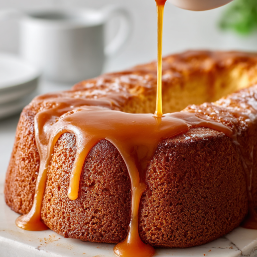 Easy Salted Caramel Pound Cake