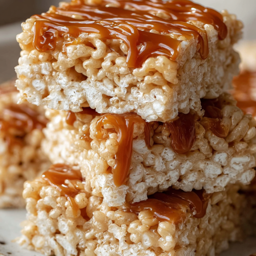 Easy Salted Caramel Rice Krispie Treats