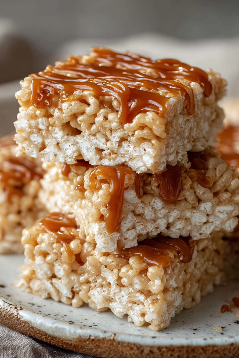 Easy Salted Caramel Rice Krispie Treats