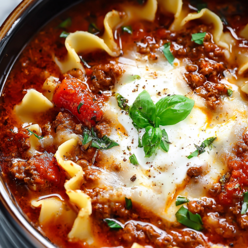 Easy Slow Cooker Lasagna Soup