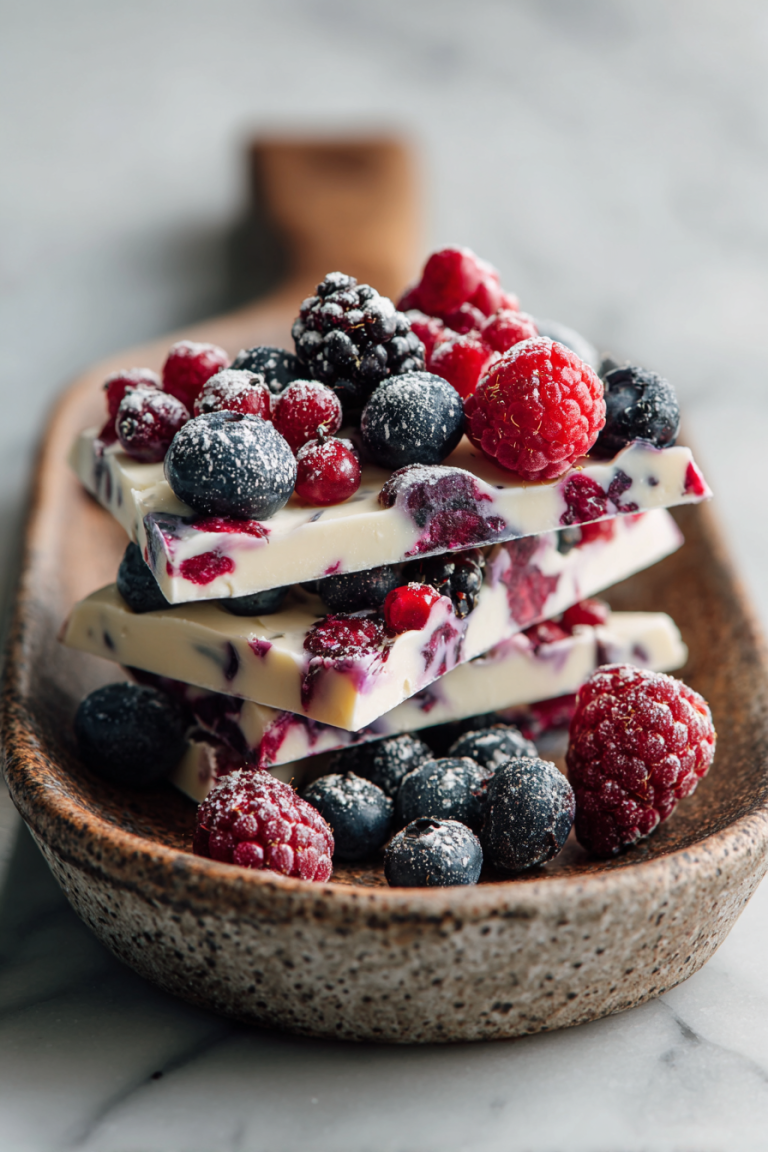 Berry Honey Frozen Yogurt Bark