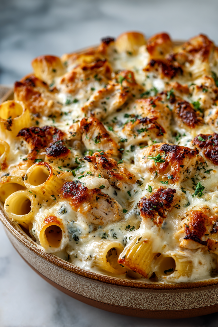 Cheesy Garlic Chicken Dinner Bake