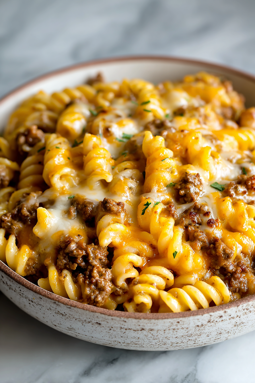Cheesy Garlic Dinner with Ground Beef