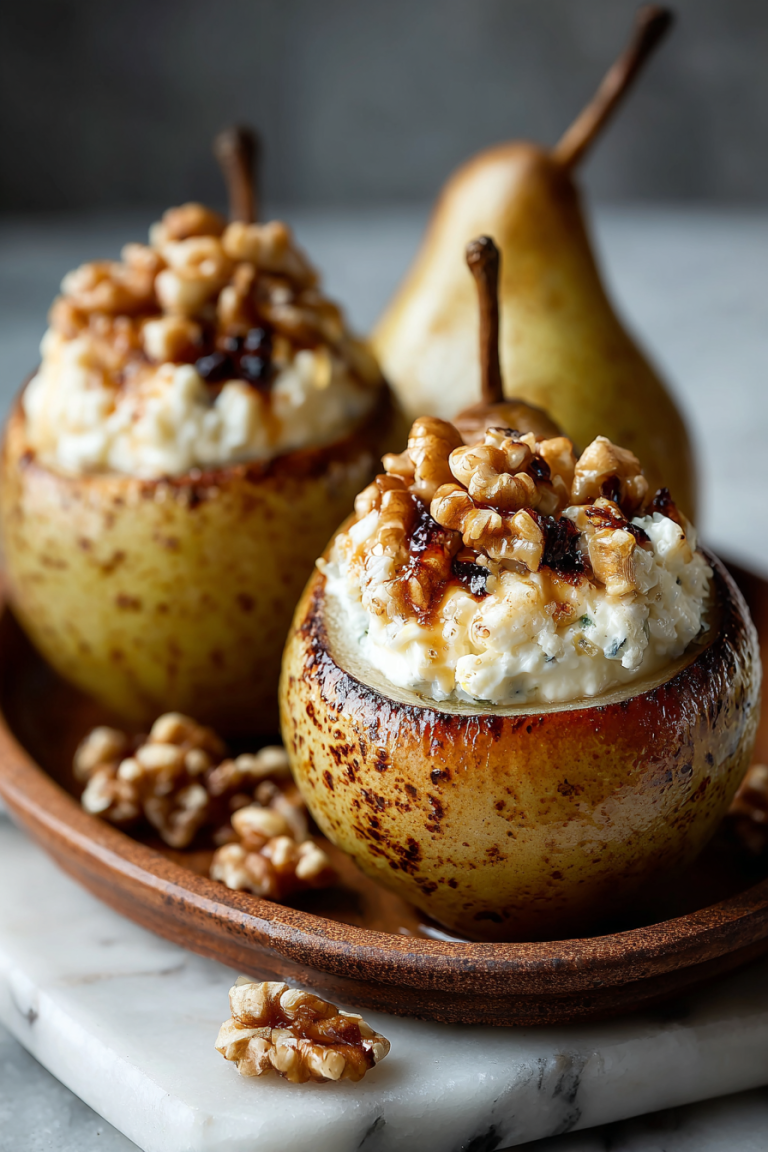 Creamy Baked Pears with Walnuts