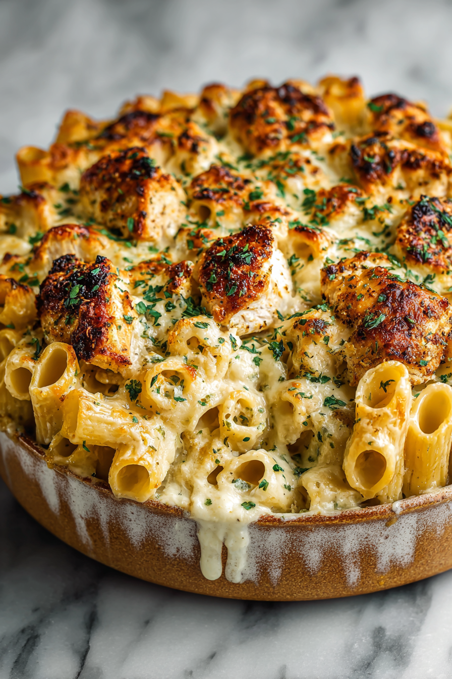Creamy Cajun Chicken Rigatoni Bake