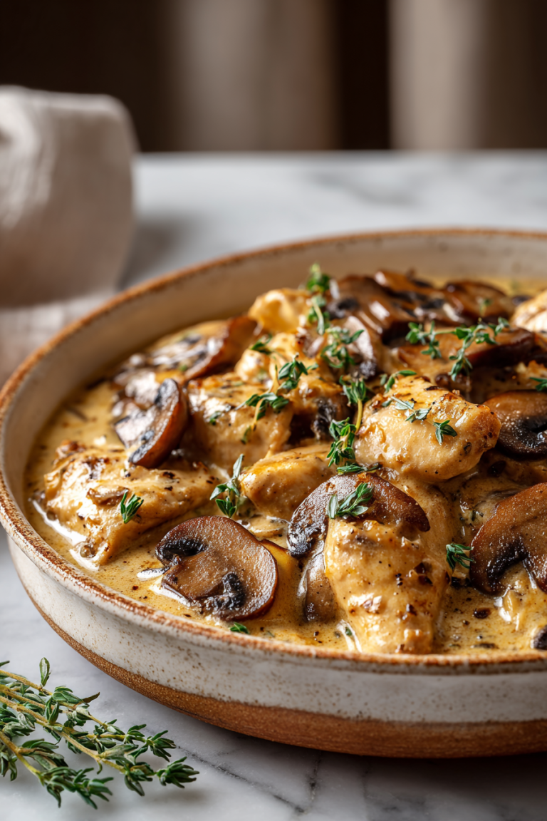 Creamy Chicken Mushroom Stroganoff