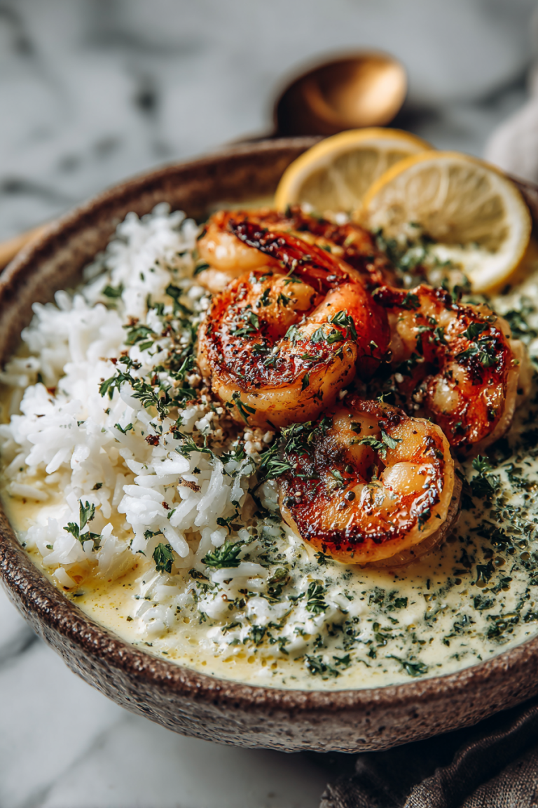 Creamy Garlic Butter Shrimp Bowl