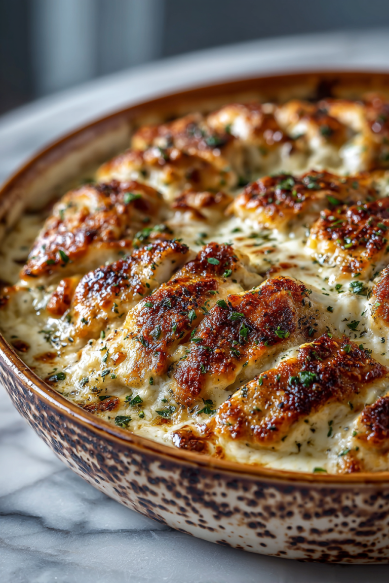 Creamy Garlic Parmesan Chicken Dinner Bake