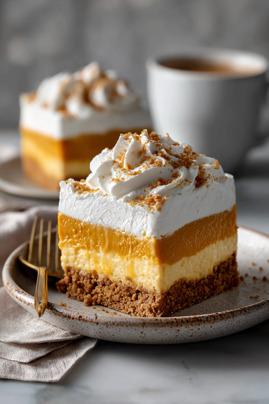 Creamy Pumpkin Dessert with Ginger Snap Crust
