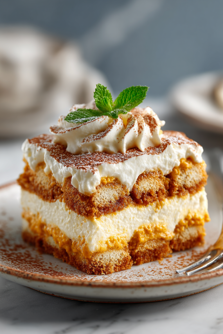 Creamy Pumpkin Italian Ladyfinger Dessert