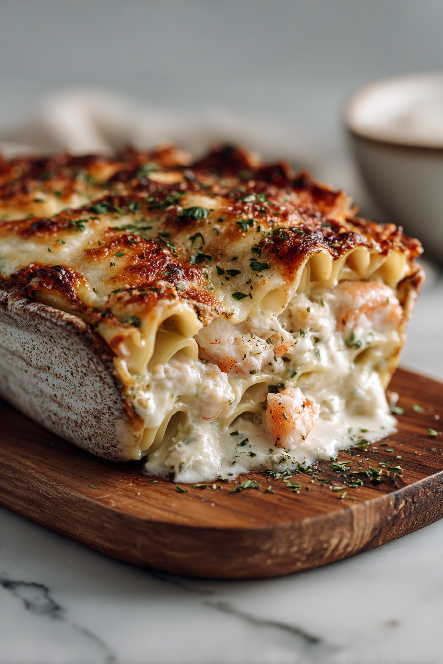 Creamy Seafood Lasagna Roll Recipe