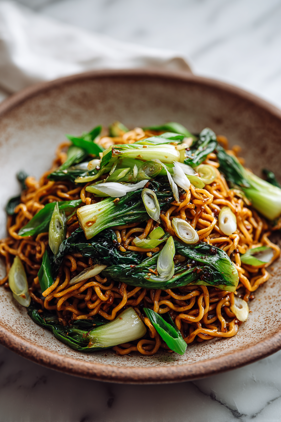 Crispy Scallion Dan Dan Noodles Recipe