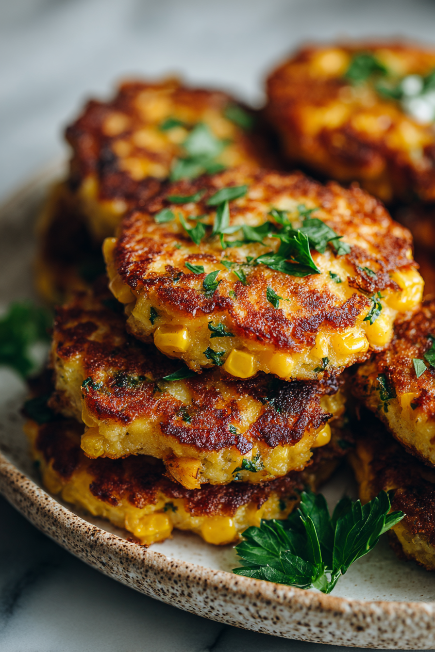 Easy Air Fryer Corn Fritters with Tofu