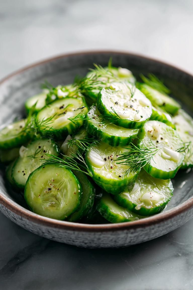 Easy Garlic Dill Cucumbers