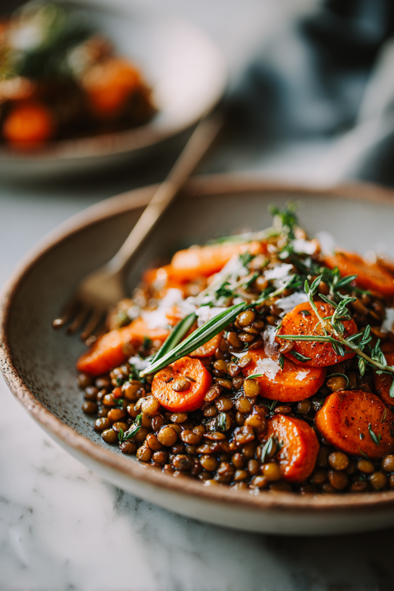 Easy Lentil Dinner with Carrots