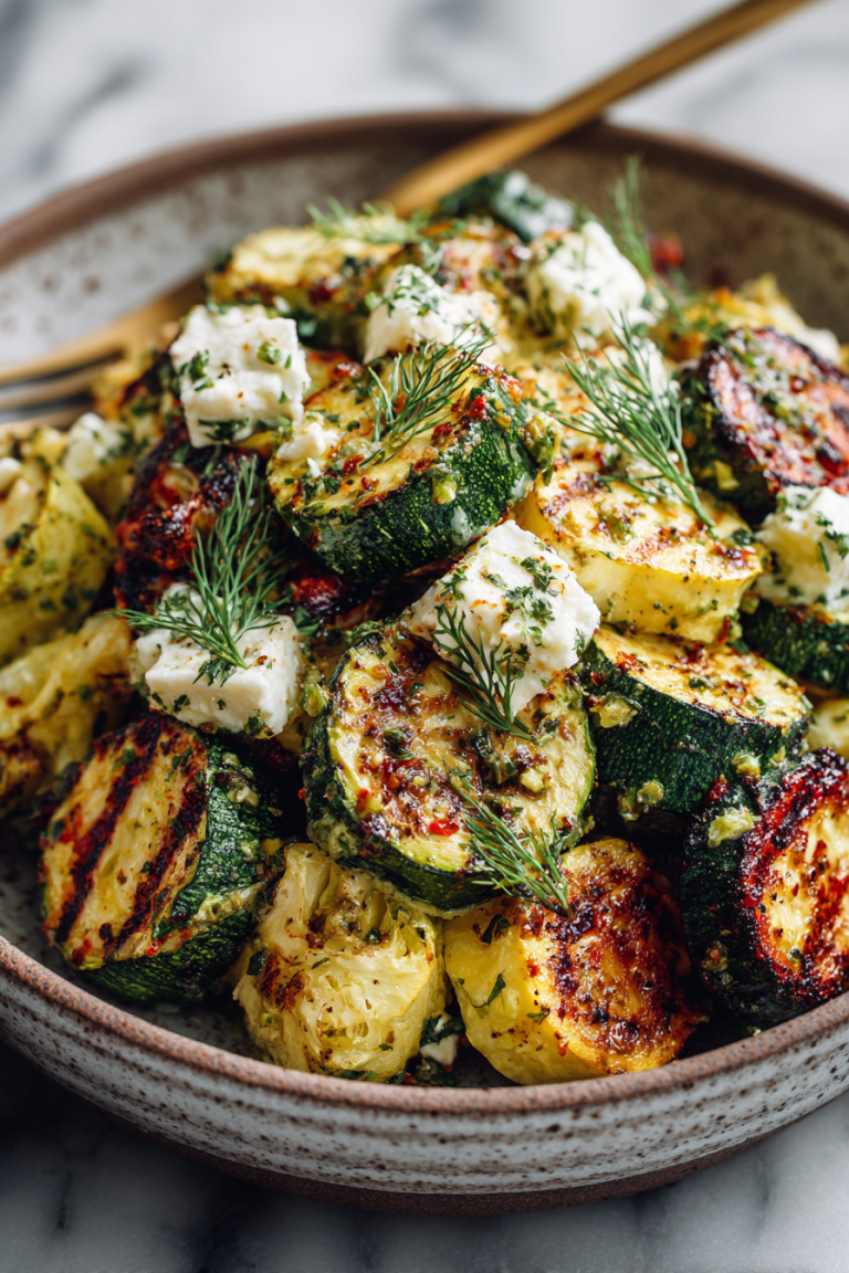 Easy Roasted Zucchini Dinner with Feta and Dill