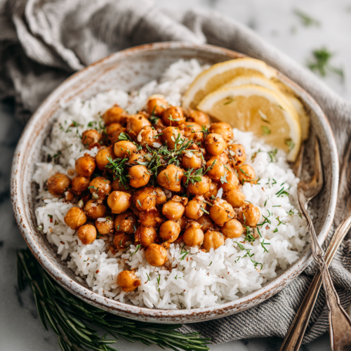 Easy Vegan Garlic Chickpea Dinner