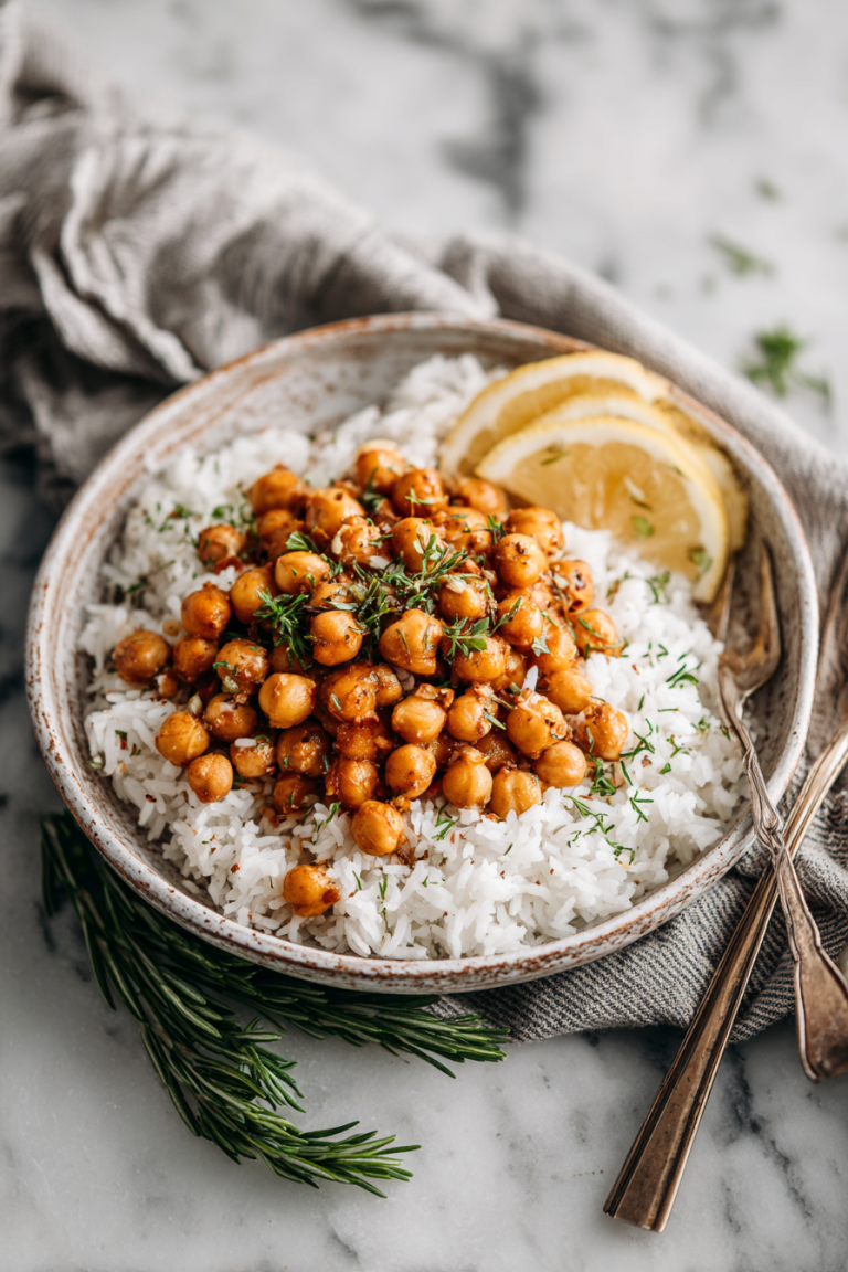 Easy Vegan Garlic Chickpea Dinner
