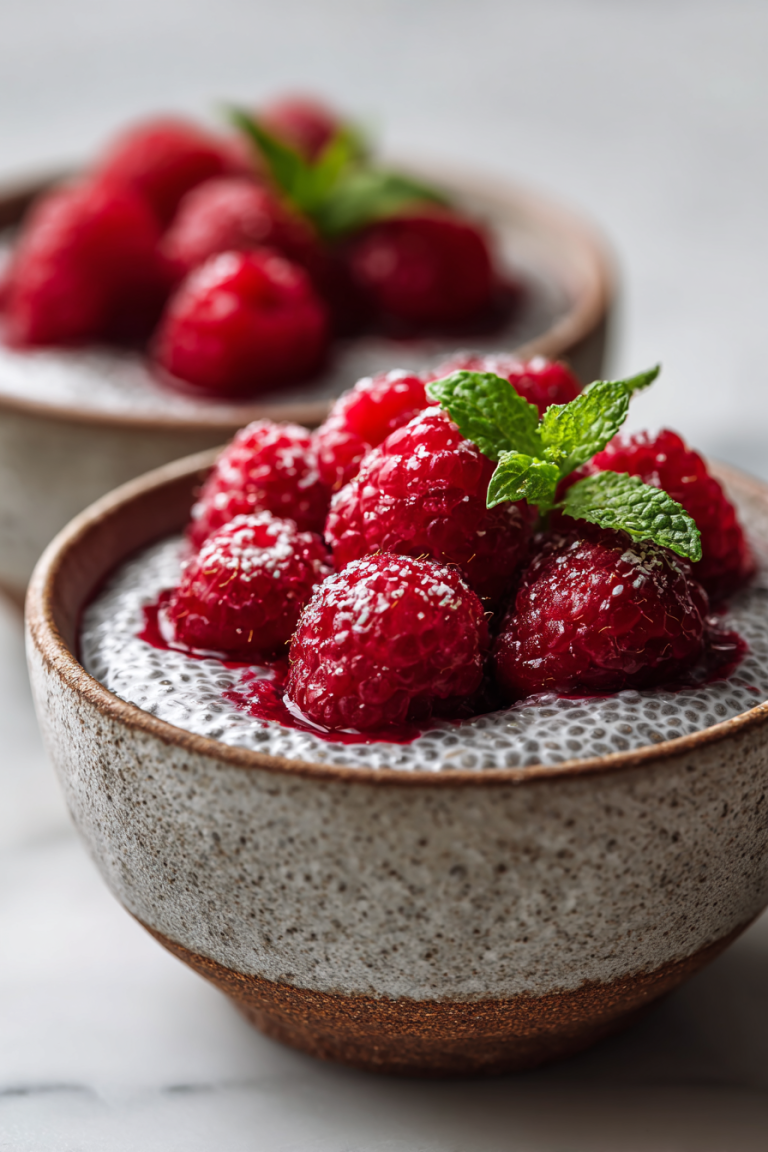 Easy Vegan Raspberry Chia Pudding