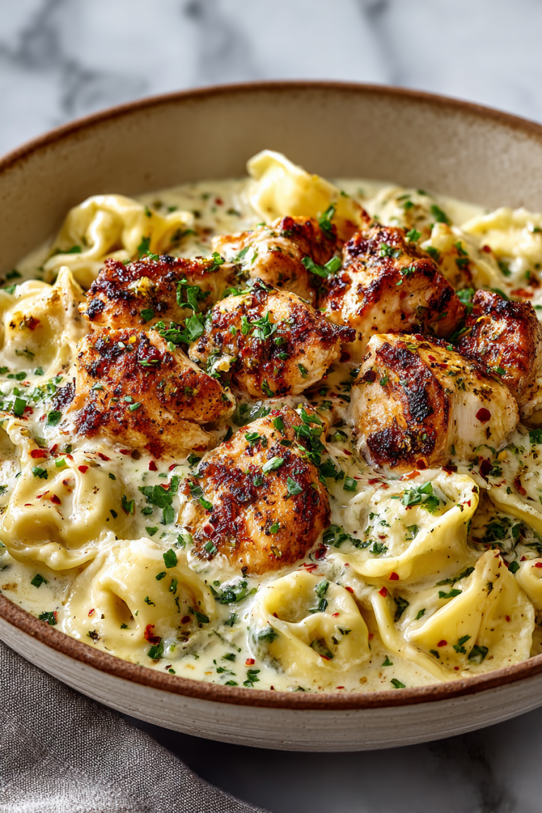 Garlic Chicken Tortellini Alfredo