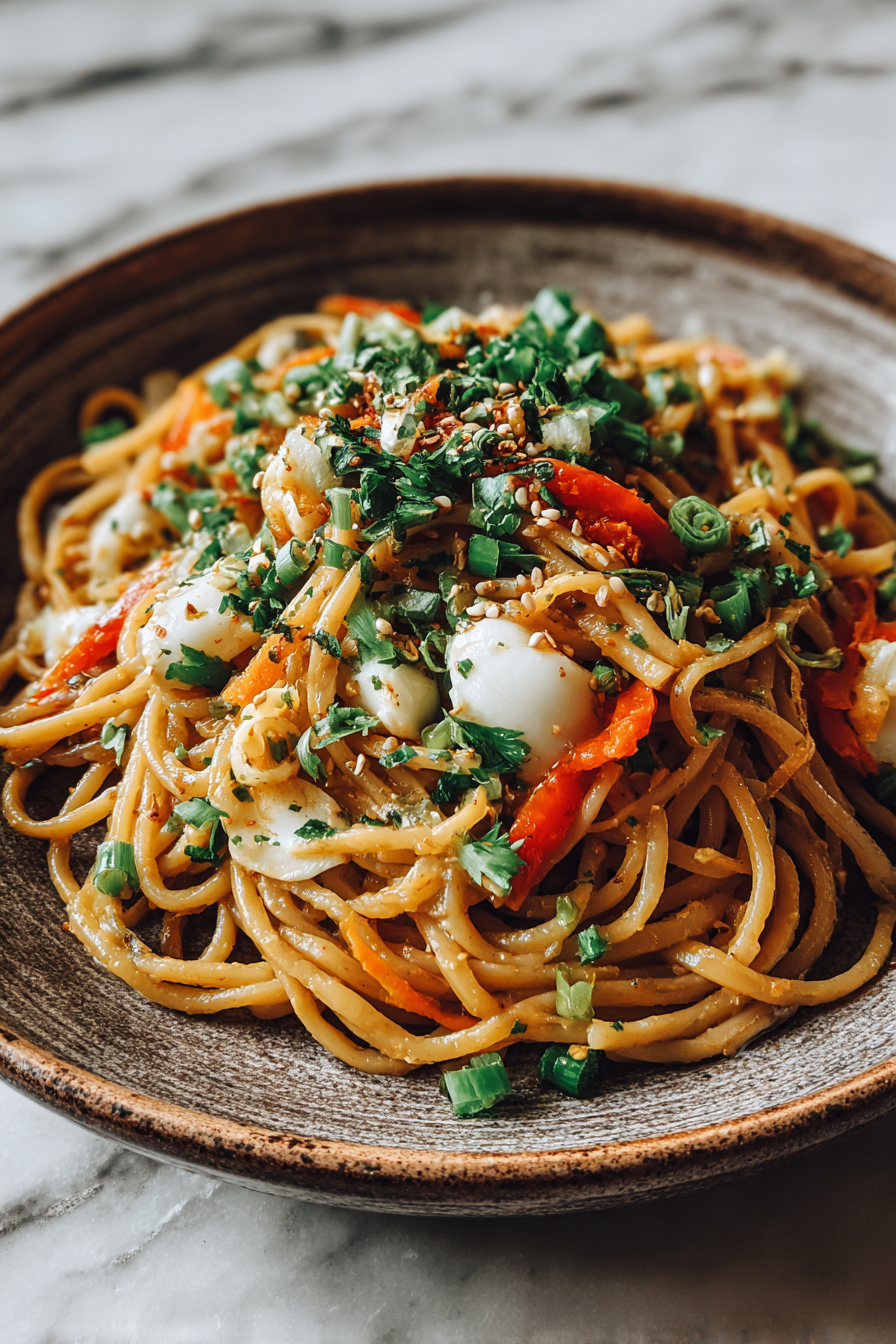 Golden Coconut Noodle Dinner Delight