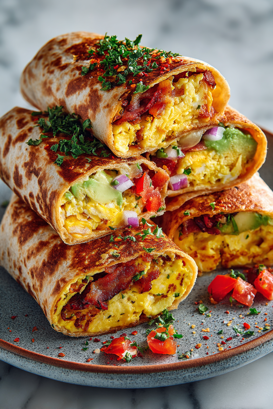 High Protein Breakfast Burritos