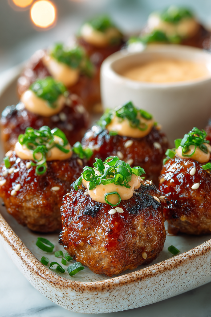 Korean BBQ Meatball Appetizers