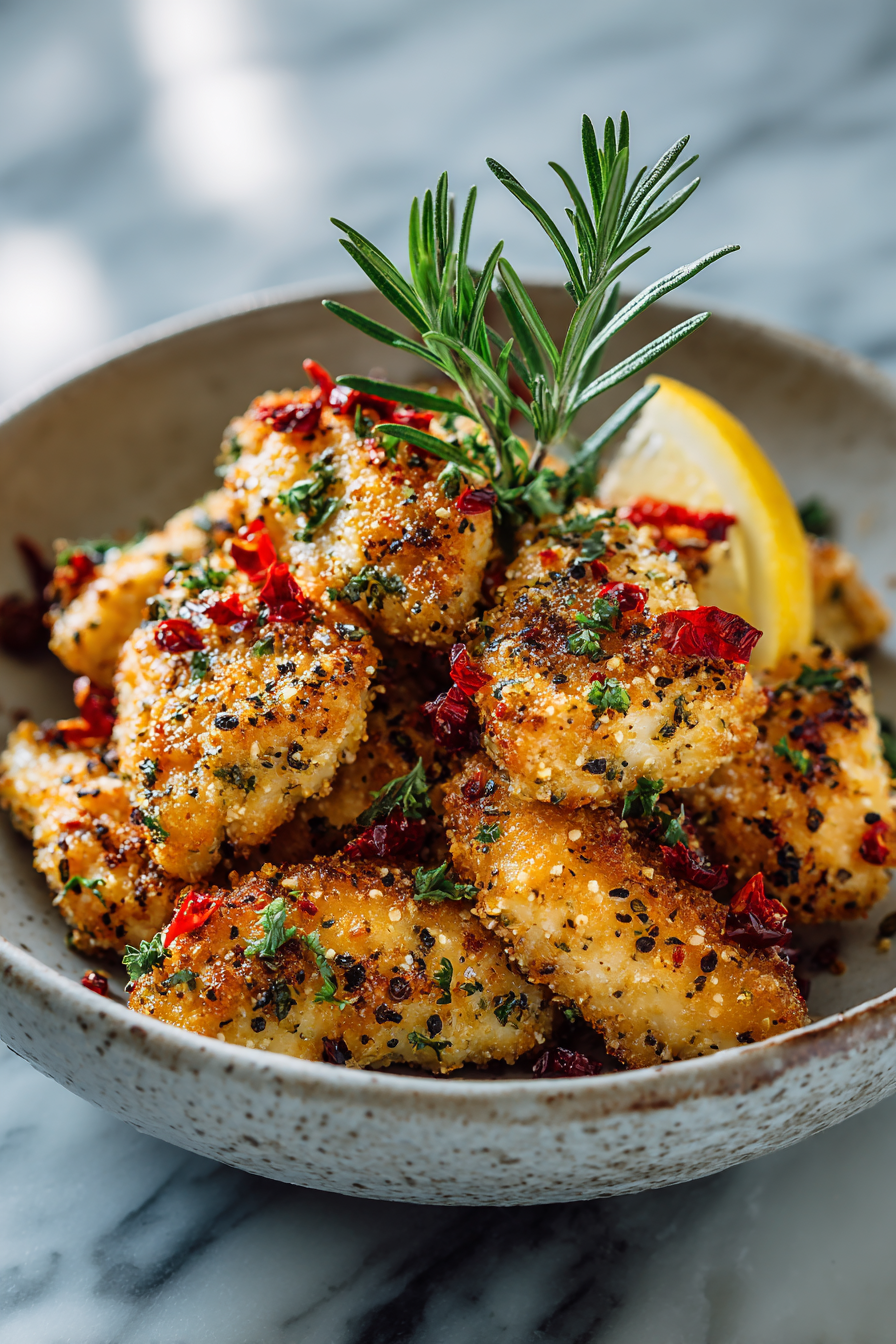 Lemon Pepper Chicken and Red Pepper Alfredo