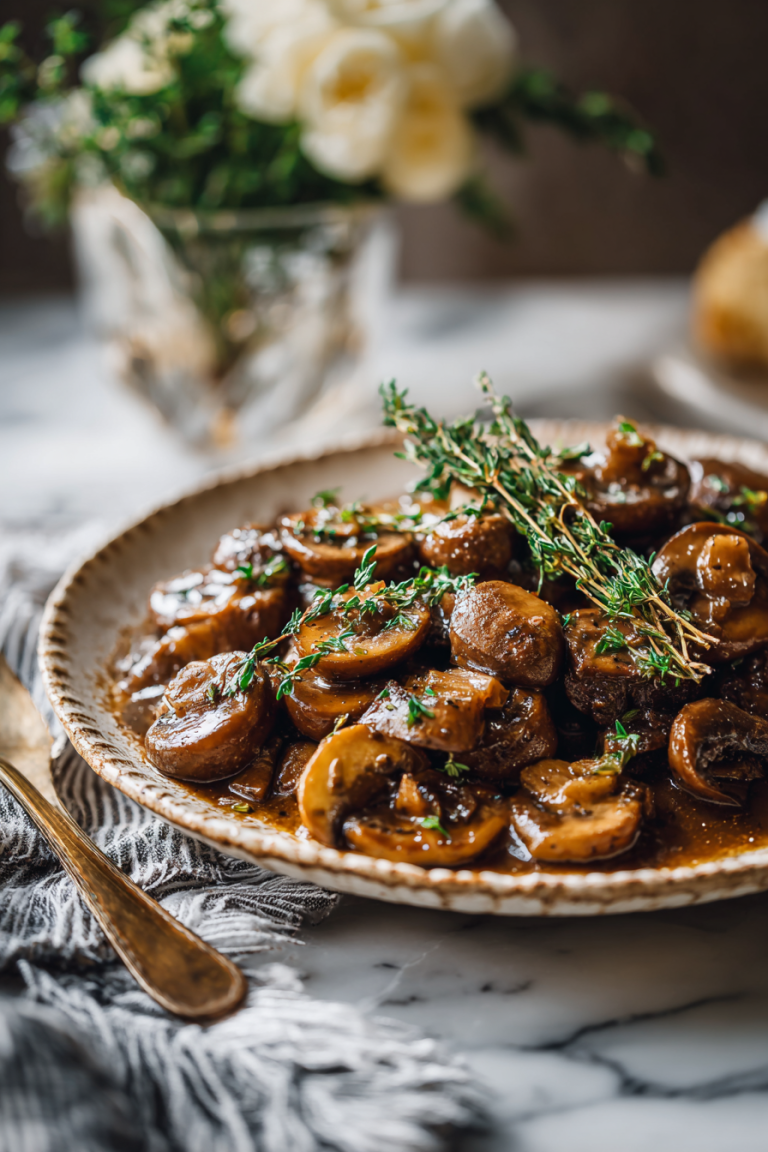 Mushroom Dinner with Sherry in the Slow Cooker