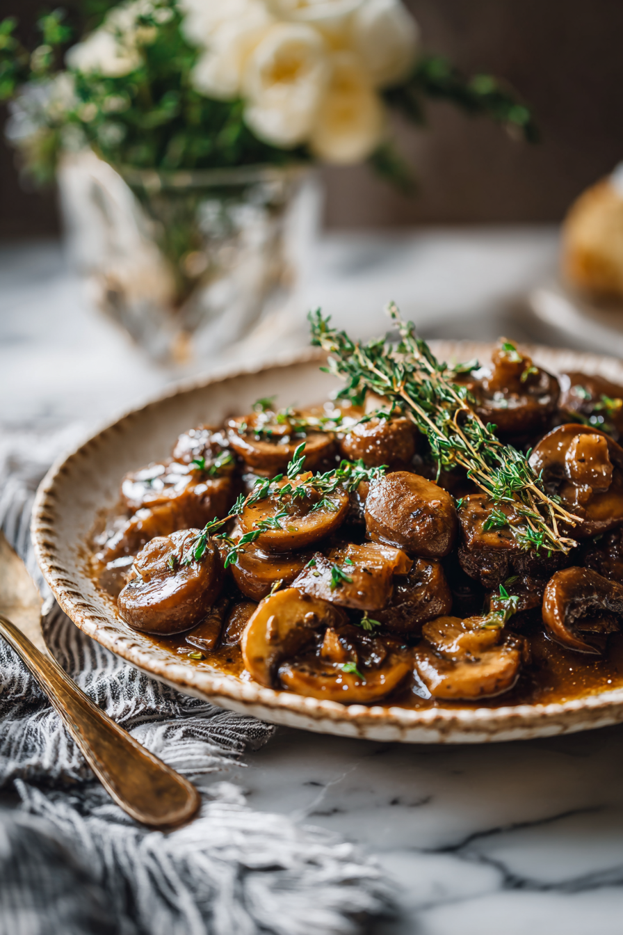 Mushroom Dinner with Sherry in the Slow Cooker
