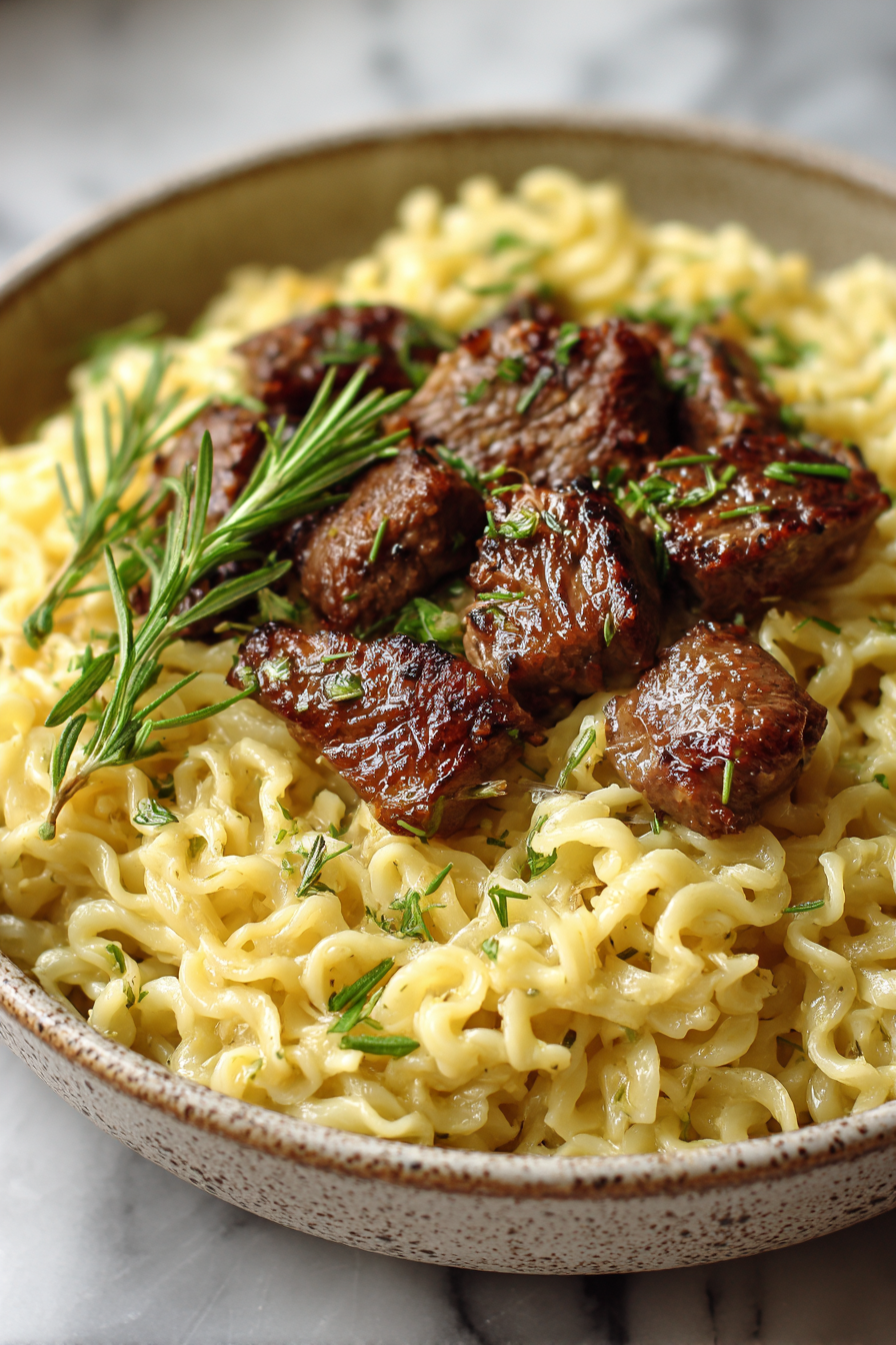 One Pan Cheesy Garlic Steak Bites