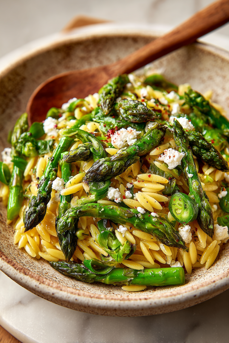 Orzo with Asparagus and Feta
