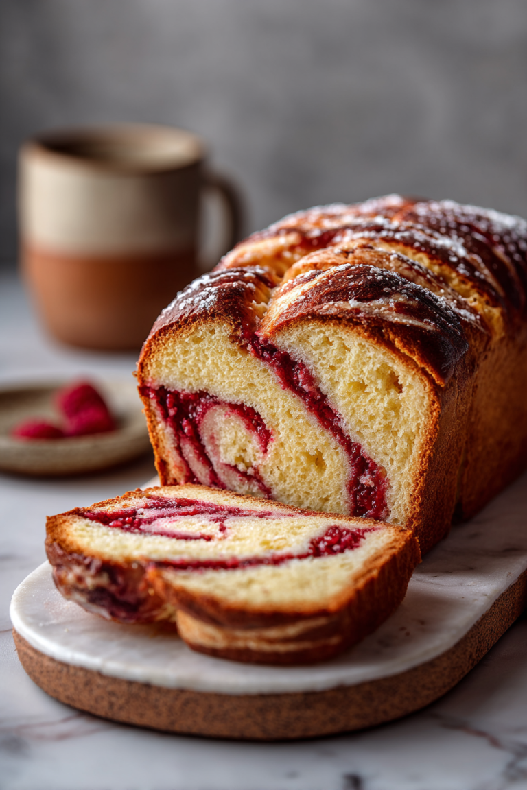 Raspberry Swirl Brioche Loaf Recipe