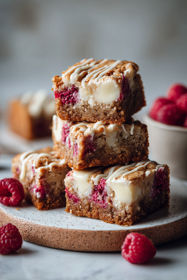 Raspberry White Chocolate Blondies