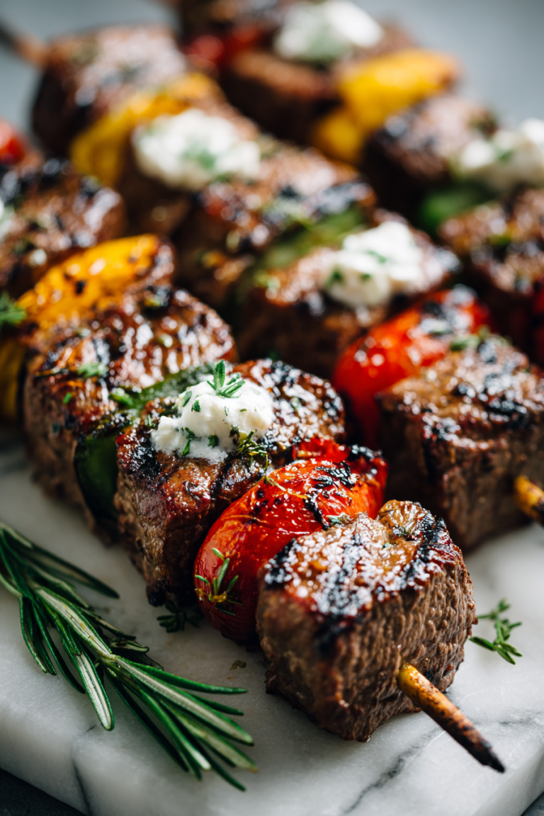 Rosemary Garlic Steak Kebabs